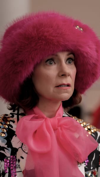 Elsbeth in pink hat - Elsbeth Season 1 Episode 10 - A Fitting Finale