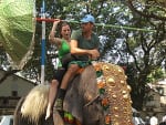 Rachel & Brendan On An Elephant