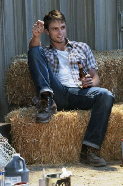 Wade on a hay bale - Hart of Dixie