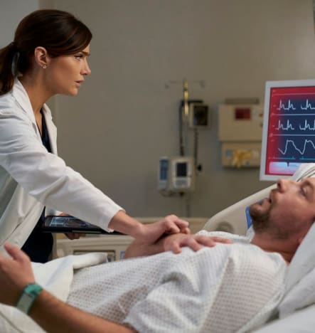 Checking Heart Monitor -tall  - New Amsterdam Season 4 Episode 12