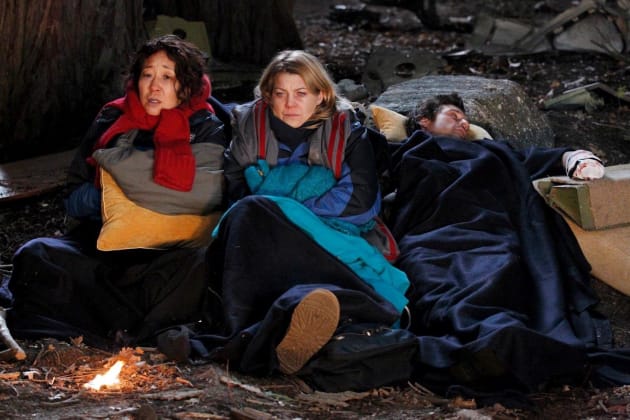 Cristina and Meredith plane crash - Grey's Anatomy