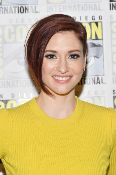 Chyler Leigh attends the 'Supergirl' Press Line during Comic-Con International 2018 