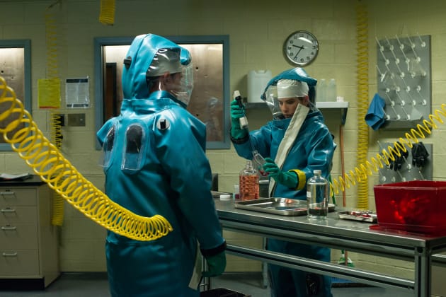 Nancy Works with a Pipette - The Hot Zone
