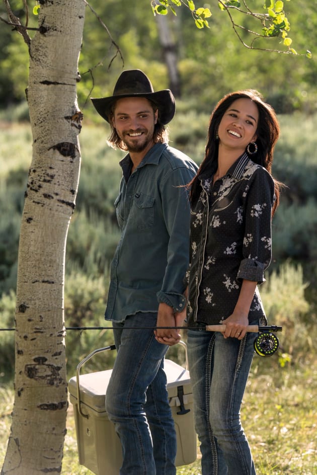 Yellowstone's Luke Grimes and Kelsey Asbille Discuss Kayce and Monica's