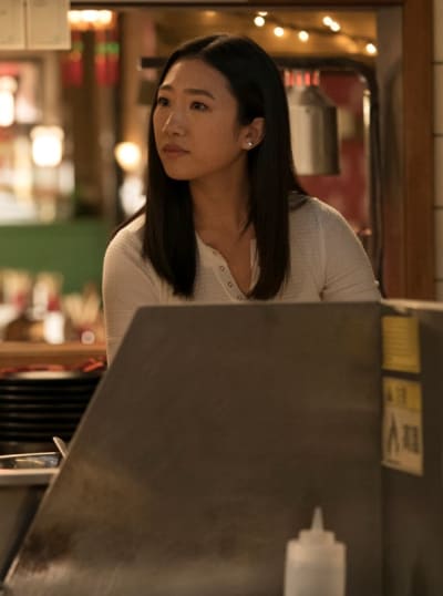 Nicky Shen front of restaurant - Kung Fu Season 1 Episode 4