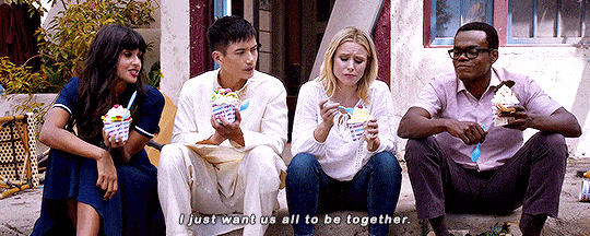 Eleanor + Chidi + Tahani (+Jason) - The Good Place