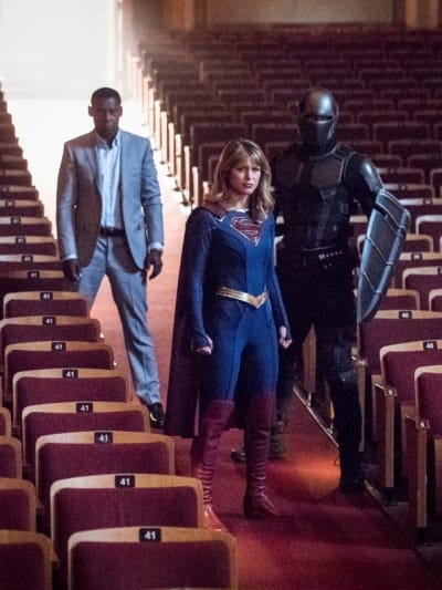 Kara, J'onn, and James - Supergirl Season 5 Episode 1