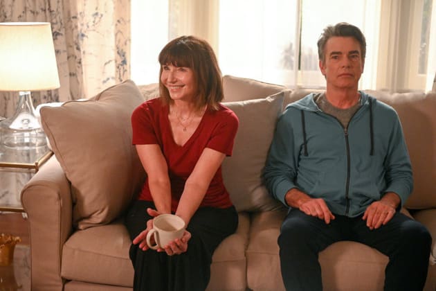 Maggie and Mitch on the couch - Zoey's Extraordinary Playlist Season 1 Episode 2