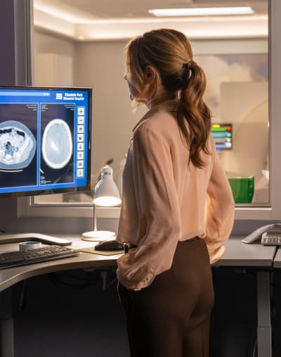 Studying Brain Scans -tall  - The Resident Season 5 Episode 14