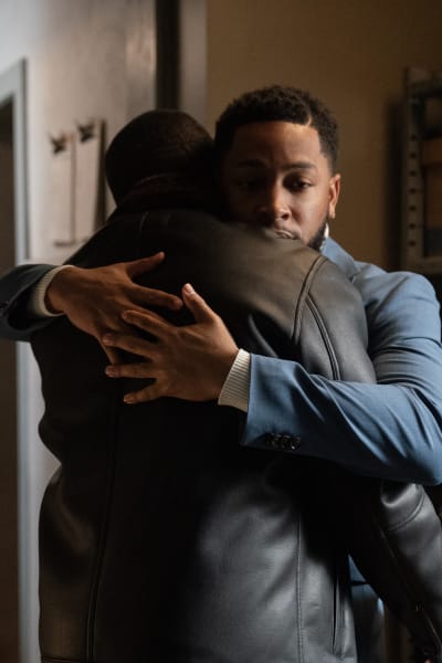 Emmett hugs Darnell - The Chi Season 6 Episode 2