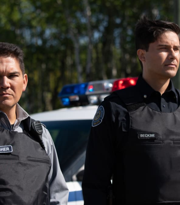 Officer Owen Beckbie and Police Officer Fisher - Burden of Truth Season 3 Episode 4