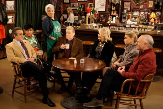 The Gang at Phil's on New Years - Murphy Brown Season 11 Episode 13