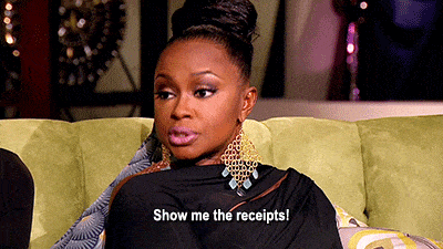 receipts text messages real housewives