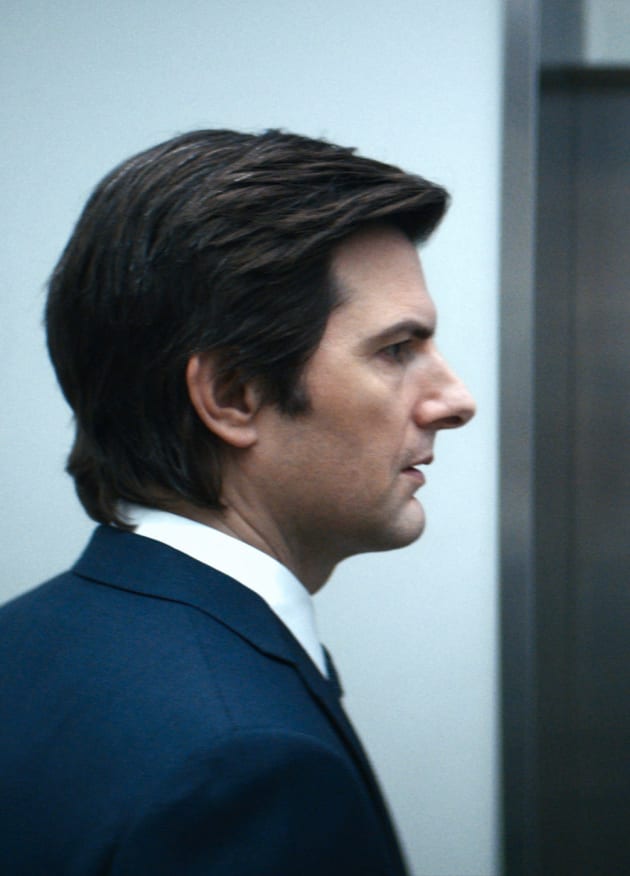 Mark at the elevator - Severance Season 1 Episode 8