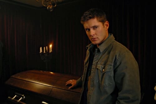 Dean Leans on a Casket