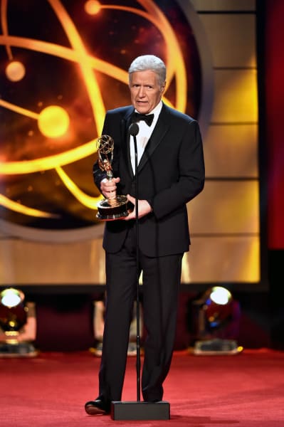 Alex Trebek Accepts Daytime Emmy Award