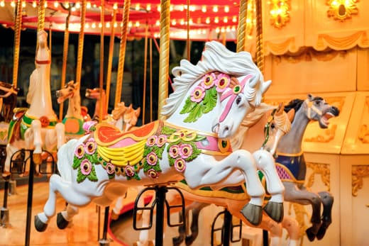 Flowery Horses on the Carousel