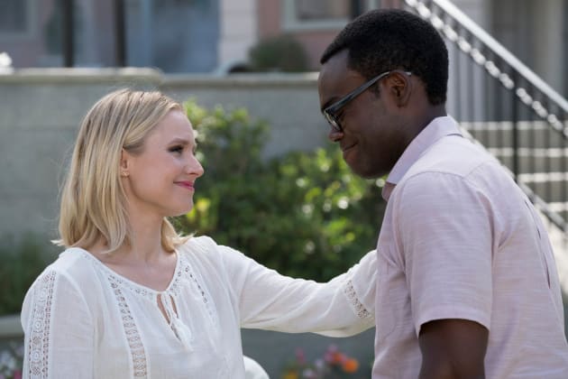 Eleanor Comforts Chidi - The Good Place Season 2 Episode 10