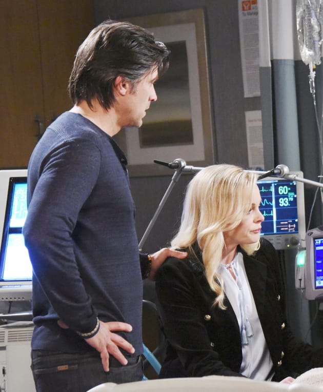 Belle and Eric Sit Vigil - Days of Our Lives