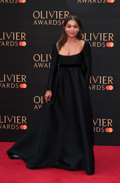 Antonia Thomas attends The Olivier Awards 2019 with MasterCard at the Royal Albert Hall