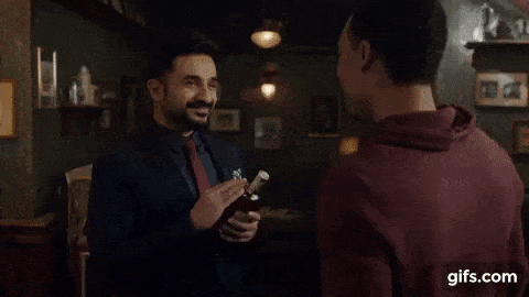 Jai and Standish Chest Bump