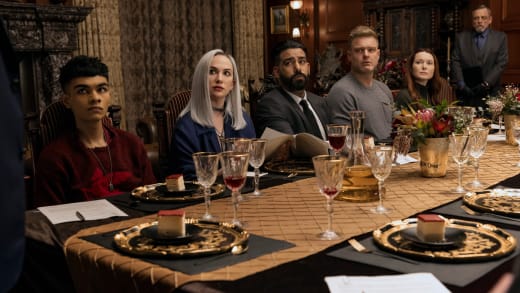 The Fall of the House of Usher Dinner Scene