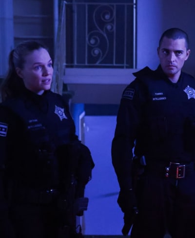 Upton and Torres in Blue - tall - Chicago PD Season 11 Episode 10
