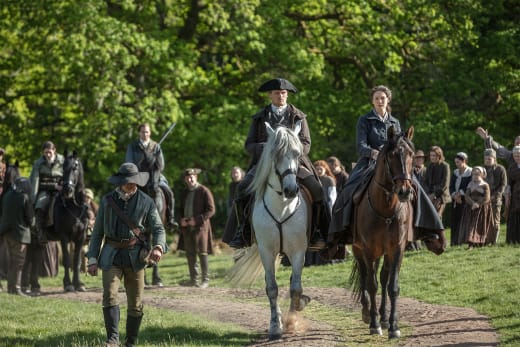 Jamie and Claire Ride Together - Outlander
