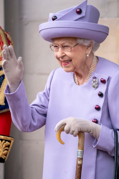 Queen Elizabeth II attends an Armed Forces Act of Loyalty Parade
