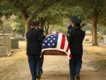 Flag-Draped Casket