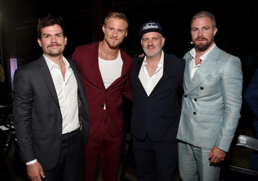 Michael Waldron, Alexander Ludwig, Mike O'Malley, and Stephen Amell - Heels