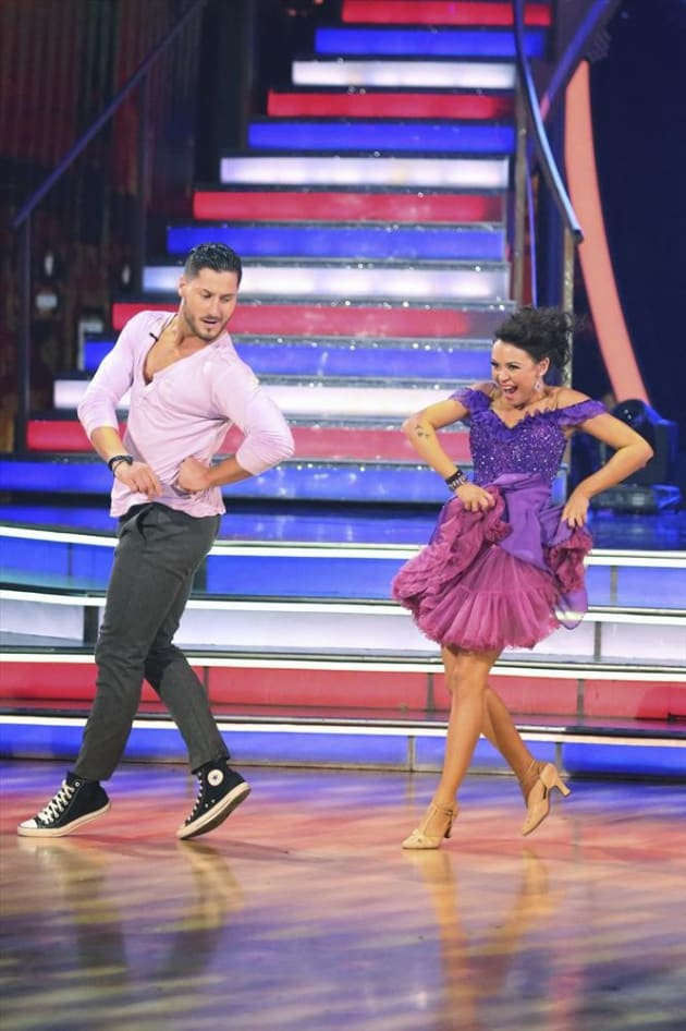 Janel Parrish And Val Chmerkovskiy Dance Jazz Dancing With The Stars