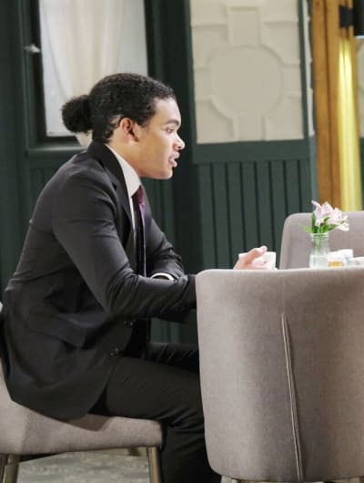 Abe Urges Theo To Postpone / Tall - Days of Our Lives