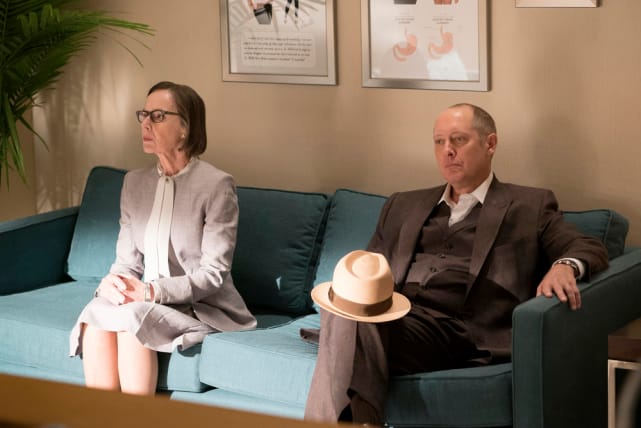 Red and Mr. Kaplan chilling out on the couch - The Blacklist Season 4 Episode 2