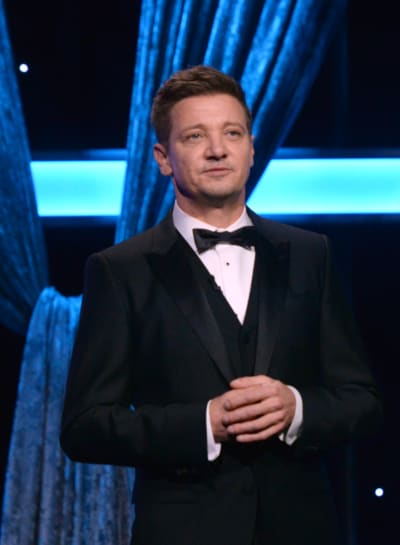 Jeremy Renner speaks onstage during the 35th Annual American Cinematheque Awards Honoring Scarlett Johansson 