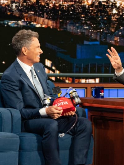 Henry on the Colbert Show - Madam Secretary Season 6 Episode 1