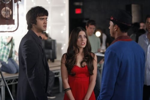 Adrianna and Navid on Set