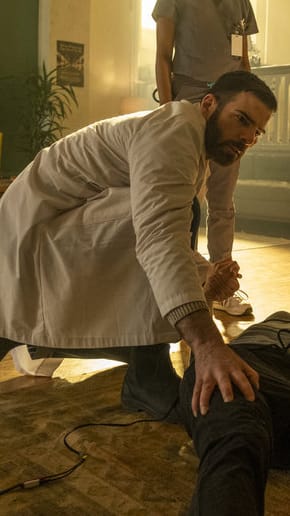 Dr. Wolf attending to a patient - Zachary Quinto - Brilliant Minds