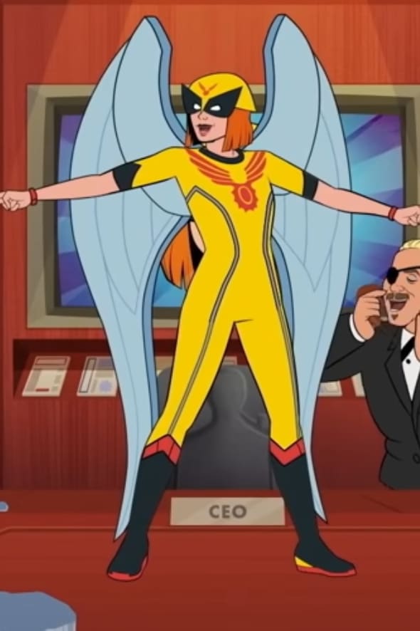 Birdgirl on desk