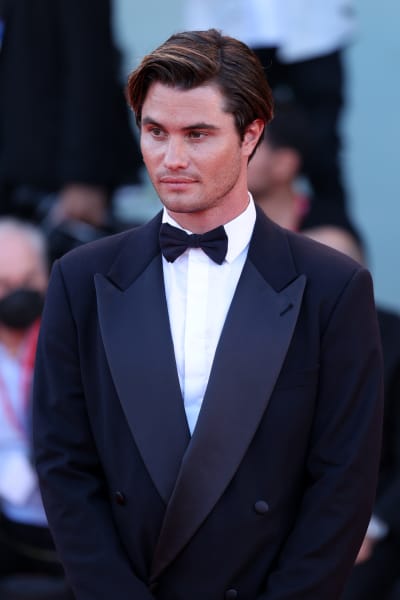 Chase Stokes attends the "Bones And All" red carpet at the 79th Venice International Film Festival