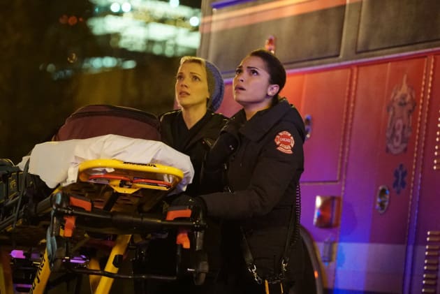 Dawson and Brett Look On - Chicago Fire Season 5 Episode 12