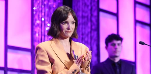 Jodi Balfour speaks onstage during the 48th Annual Gracie Awards at Beverly Wilshire, A Four Seasons Hotel