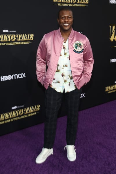 Edwin Hodge attends the premiere of HBO's "Winning Time: The Rise Of The Lakers Dynasty"