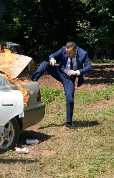 (TALL) Car on Fire - Blue Bloods Season 10 Episode 1