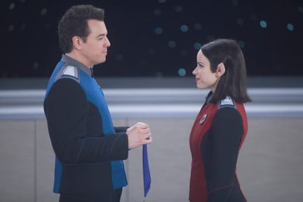 Close up on medal ceremony - The Orville Season 1 Episode 2