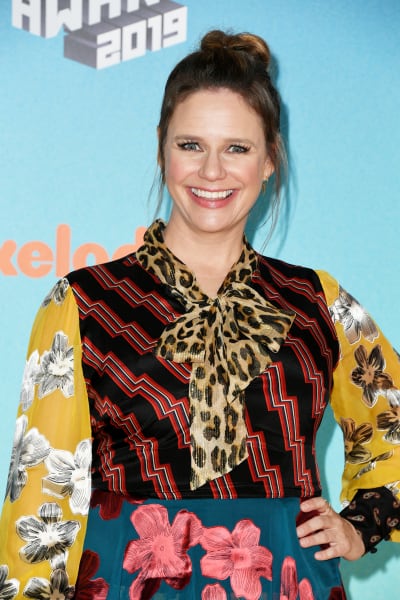 Andrea Barber attends Nickelodeon's 2019 Kids' Choice Awards 