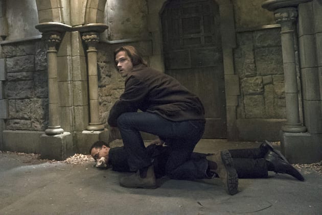 Sam taking down the bad guy - Supernatural Season 11 Episode 6