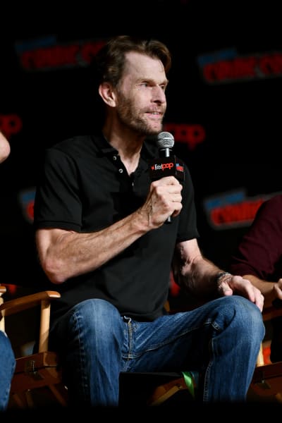 Kevin Conroy speaks on stage during Batman Beyond 20th Anniversary at New York Comic Con 
