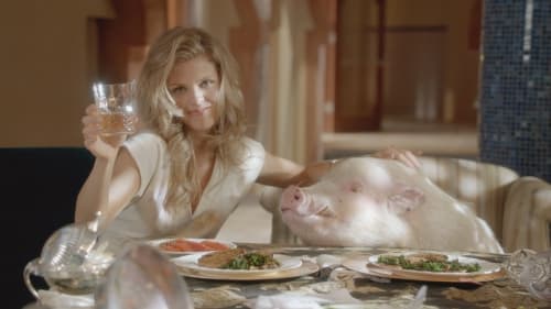 Naomi and a Pig