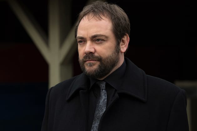 Crowley doesn't seem thrilled - Supernatural Season 12 Episode 8